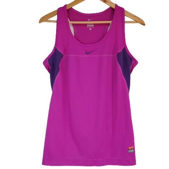 Nike Dri-Fit Racer Back Embroidered Logo Purple Top Medium - Picture 1 of 10